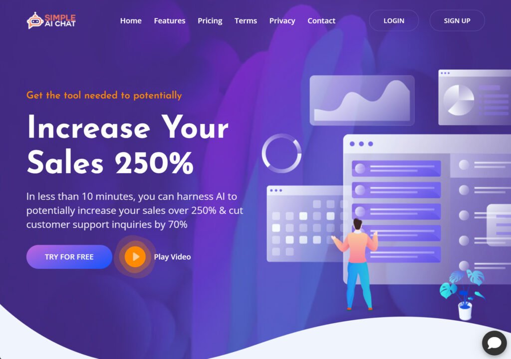 SAAS business for sale Simple AI Chat