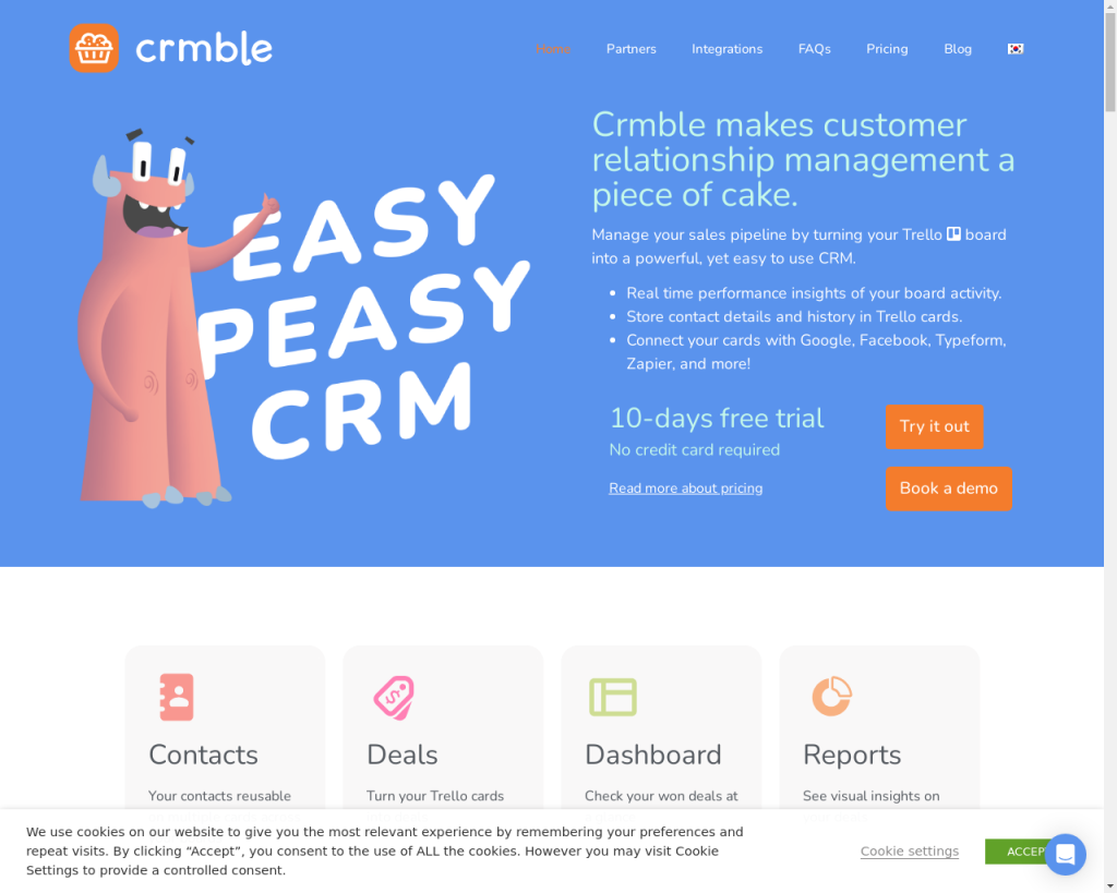 SAAS business for sale-Crmble for Trello